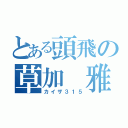 とある頭飛の草加　雅人（カイザ３１５）