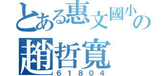 とある惠文國小の趙哲寬（６１８０４）