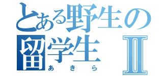 とある野生の留学生Ⅱ（あきら）