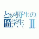 とある野生の留学生Ⅱ（あきら）