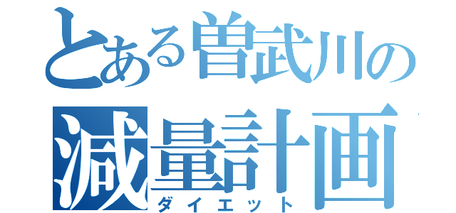 とある曽武川の減量計画（ダイエット）