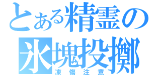 とある精霊の氷塊投擲（凍傷注意）