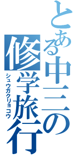 とある中三の修学旅行（シュウガクリョコウ）