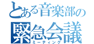 とある音楽部の緊急会議（ミーティング）