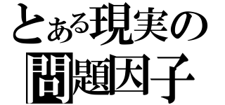 とある現実の問題因子（）