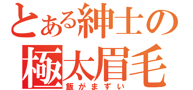 とある紳士の極太眉毛（飯がまずい）