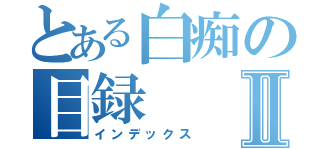 とある白痴の目録Ⅱ（インデックス）