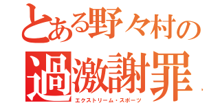 とある野々村の過激謝罪（エクストリーム・スポーツ）