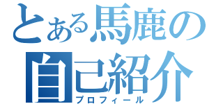 とある馬鹿の自己紹介（プロフィール）