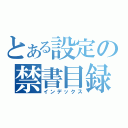 とある設定の禁書目録（インデックス）