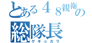 とある４８親衛隊の総隊長（ゲキ☆カラ）