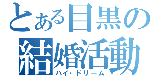 とある目黒の結婚活動（ハイ・ドリーム）