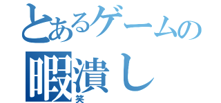 とあるゲームの暇潰し（笑）