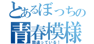 とあるぼっちの青春模様（間違っている！）