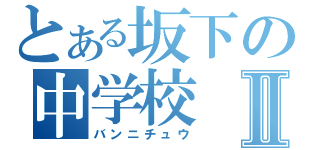 とある坂下の中学校Ⅱ（バンニチュウ）