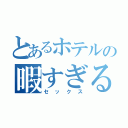 とあるホテルの暇すぎる（セックス）