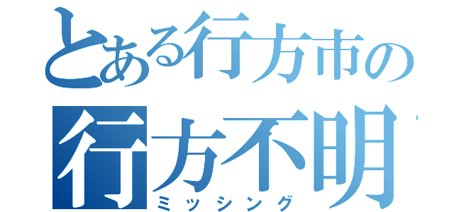 とある行方市の行方不明（ミッシング）