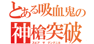 とある吸血鬼の神槍突破（スピア ザ グングニル）