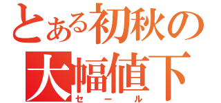 とある初秋の大幅値下（セール）