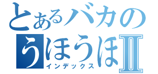 とあるバカのうほうほⅡ（インデックス）