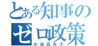 とある知事のゼロ政策（小池百合子）