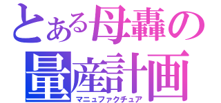 とある母轟の量産計画（マニュファクチュア）