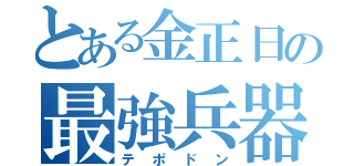 とある金正日の最強兵器（テポドン）