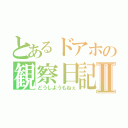 とあるドアホの観察日記Ⅱ（どうしようもねぇ）