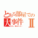 とある部屋での大事件Ⅱ（少し、危なかった…）