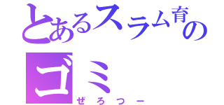 とあるスラム育ちのゴミ（ぜろつー）