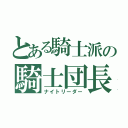 とある騎士派の騎士団長（ナイトリーダー）