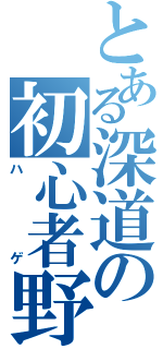 とある深道の初心者野朗（ハゲ）