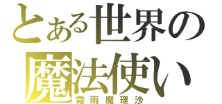 とある世界の魔法使い（霧雨魔理沙）