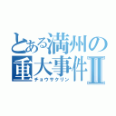 とある満州の重大事件Ⅱ（チョウサクリン）