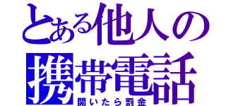 とある他人の携帯電話（開いたら罰金）