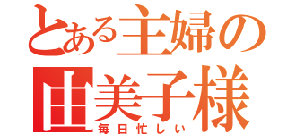 とある主婦の由美子様（毎日忙しい）