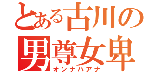 とある古川の男尊女卑（オンナハアナ）