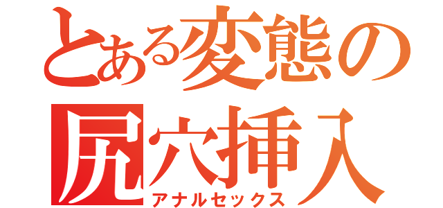 とある変態の尻穴挿入（アナルセックス）