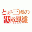 とある三國の伏竜鳳雛（龐統と孔明）