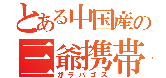 とある中国産の三爺携帯（ガラパゴス）