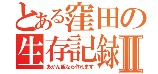 とある窪田の生存記録Ⅱ（あかん飯なら作れます）