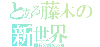 とある藤木の新世界（因数分解の応用）