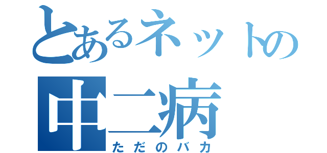 とあるネットの中二病（ただのバカ）