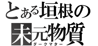 とある垣根の未元物質（ダークマター）