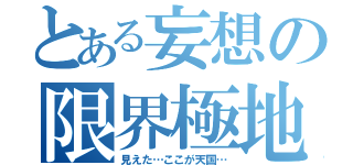 とある妄想の限界極地（見えた…ここが天国…）