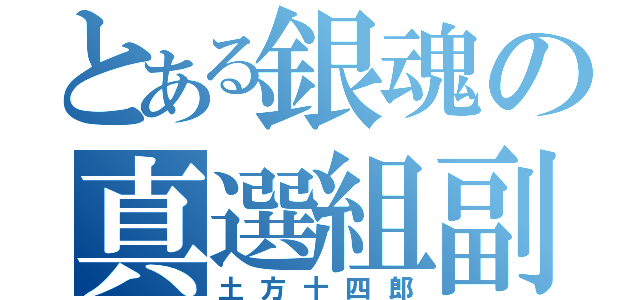 とある銀魂の真選組副長（土方十四郎）