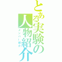 とある実験の人物紹介（メンバー紹介）