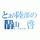 とある陸部の青山　啓（エースおやま）