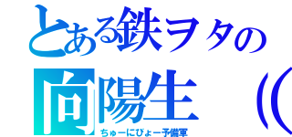 とある鉄ヲタの向陽生（？）（ちゅーにびょー予備軍）