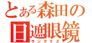 とある森田の日遮眼鏡（サングラス）